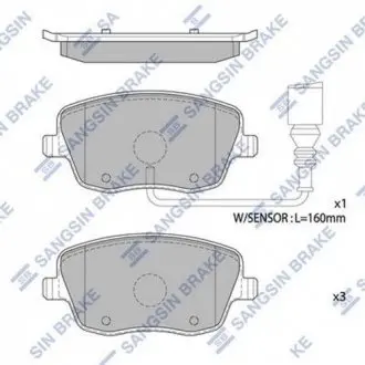 Колодки гальмівні передні Skoda Fabia (06-), VW Polo (9N) (07-) HI-Q Hi-Q (SANGSIN) SP1806A
