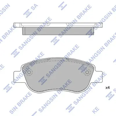 Колодки тормозные передние Renault Megane II (05-), Scenic II (05-) Hi-Q (SANGSIN) SP1808 (фото 1)