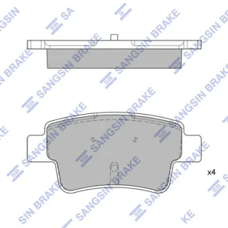 Колодки гальмівні задні (дискові) Fiat Punto (05-), Opel Corsa D (07-) HI-Q Hi-Q (SANGSIN) SP1809