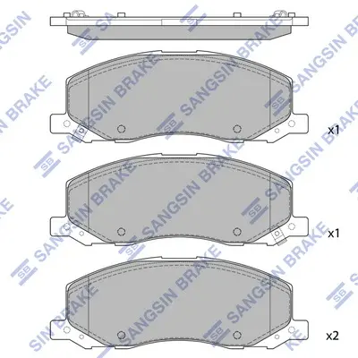 Колодки гальмівні передні Opel Insignia (08-), SAAB 9-5(YS3G) (10-) HI-Q Hi-Q (SANGSIN) SP1819 (фото 1)