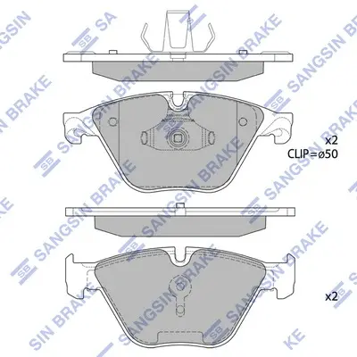 Колодки гальмівні передні BMW 5 (F07, F10, F18) (10-), 6 (F12, F13) (11-), 7 (F01,F02,F03,F04) (11-) HI-Q Hi-Q (SANGSIN) SP1821 (фото 1)
