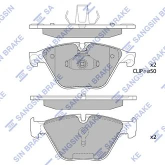 Колодки тормозные передние BMW 5 (F07, F10, F18) (10-), 6 (F12, F13) (11-), 7 (F Hi-Q (SANGSIN) SP1821