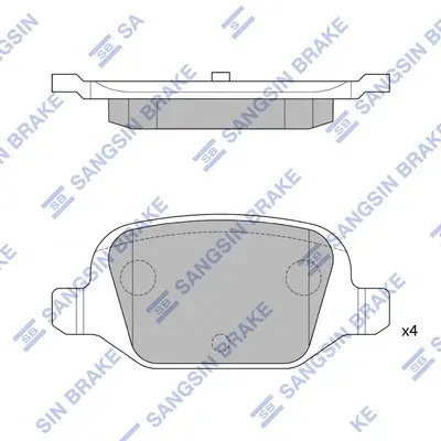 Колодки гальмівні задні Fiat Panda (10-), 500C (312) (09-) HI-Q Hi-Q (SANGSIN) SP1823 (фото 1)
