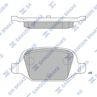 Колодки гальмівні задні Fiat Panda (10-), 500C (312) (09-)  HI-Q Hi-Q (SANGSIN) SP1823
