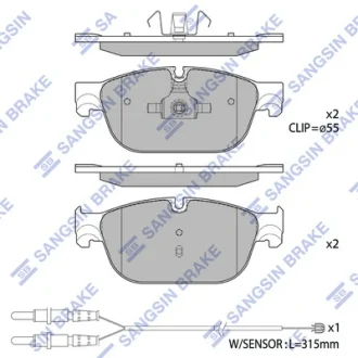 Колодки гальмівні передні Citroen C4 II (B7), C5 III (RD), C6 (TD), DS4, DS5, Peugeot 308, 407, 508 HI-Q Hi-Q (SANGSIN) SP1828