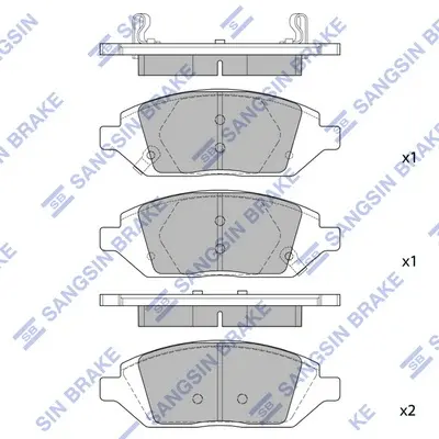 Колодки гальмівні передні Chevrolet Spark 13INCH (15-) HI-Q Hi-Q (SANGSIN) SP1836 (фото 1)