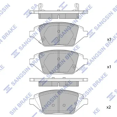 Колодки гальмівні передні Chevrolet Spark 14INCH (15-) HI-Q Hi-Q (SANGSIN) SP1837 (фото 1)
