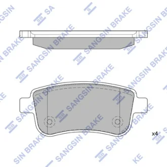 Колодки гальмівні задні (дискові) Renault Fluence (10-), Megane III (09-), Scenic III (09-)  HI-Q Hi-Q (SANGSIN) SP1839