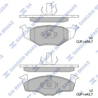 Колодки гальмівні передні Skoda Fabia (07-), VW Fox (05-), Polo (-99)  HI-Q Hi-Q (SANGSIN) SP1857