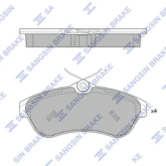 Колодки гальмівні передні Citroen C2 (03-), C3 (09-) HI-Q Hi-Q (SANGSIN) SP1866