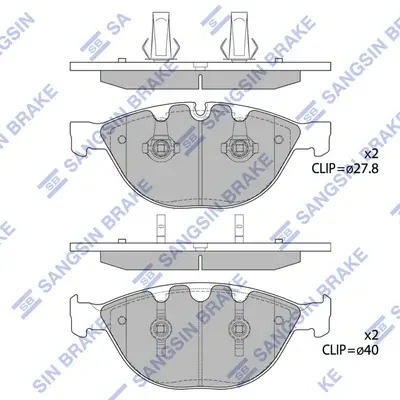 Колодки гальмівні передні BMW 5 (E60, E61) (05-), 6 (E63) (06-), 7 (E65, E66, E67) (03-) HI-Q Hi-Q (SANGSIN) SP1869 (фото 1)