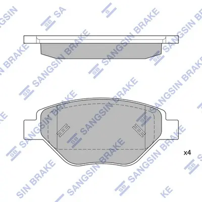 Колодки гальмівні передні Renault Megane II (03-) HI-Q Hi-Q (SANGSIN) SP1872 (фото 1)
