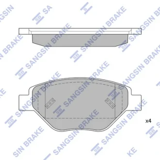 Колодки гальмівні передні Renault Megane II (03-) HI-Q Hi-Q (SANGSIN) SP1872