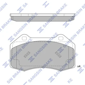 Колодки гальмівні передні Renault Clio III (06-), Megane II, III HI-Q Hi-Q (SANGSIN) SP1877