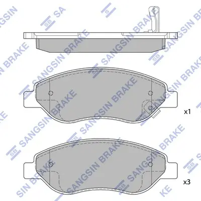 Колодки тормозные передние Opel Corsa D (06-) Hi-Q (SANGSIN) SP1878 (фото 1)