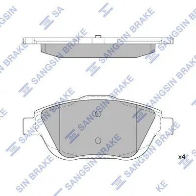 Колодки гальмівні передні Citroen C3 (09-), DS3 (13-), Peugeot 2008 (13-) HI-Q Hi-Q (SANGSIN) SP1880 (фото 1)