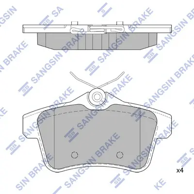 Колодки тормозные задние Citroen C4 II (B7) (09-), DS4, DS5 (11-), Peugeot 308, Hi-Q (SANGSIN) SP1881 (фото 1)
