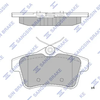 Колодки гальмівні задні Citroen C4 II (B7) (09-), DS4, DS5 (11-), Peugeot 308, 508, 3008, 5008  HI-Q Hi-Q (SANGSIN) SP1881