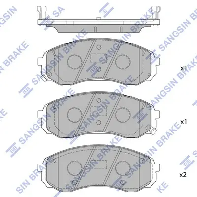 Колодки тормозные передние Hyundai Starex (16-) Hi-Q (SANGSIN) SP1890 (фото 1)