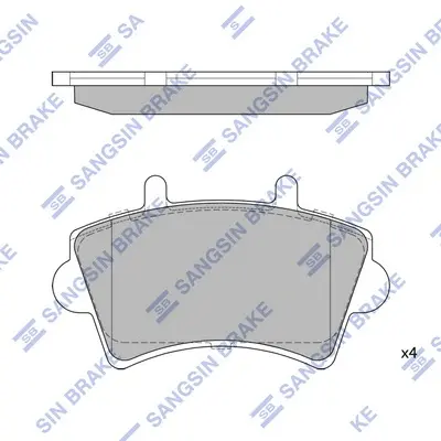 Колодки тормозные передние Renault Master II (JD) (00-) Hi-Q (SANGSIN) SP1894 (фото 1)