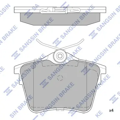 Колодки гальмівні задні Citroen C5 III (08-), Peugeot 407 (04-), 607 (05-) HI-Q Hi-Q (SANGSIN) SP1897 (фото 1)