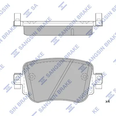 Колодки гальмівні задні Audi Q3 (13-), VW Golf VII (12-) HI-Q Hi-Q (SANGSIN) SP1900 (фото 1)
