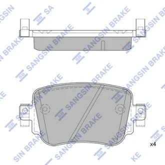Колодки гальмівні задні Audi Q3 (13-), VW Golf VII (12-)  HI-Q Hi-Q (SANGSIN) SP1900
