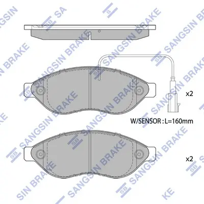 Колодки гальмівні передні Citroen Jumper (06-), Fiat Ducato (250) (06-), Peugeot Boxer (06-) HI-Q Hi-Q (SANGSIN) SP1904 (фото 1)
