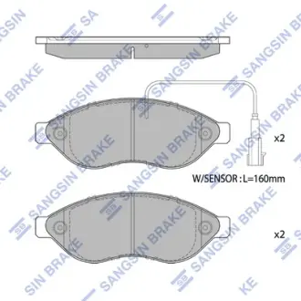 Колодки гальмівні передні Citroen Jumper (06-), Fiat Ducato (250) (06-), Peugeot Boxer (06-) HI-Q Hi-Q (SANGSIN) SP1904