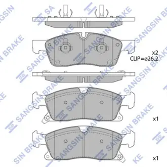 Колодки гальмівні передні Dodge Durango (11-), Jeep Grand Cherokee (10-)  HI-Q Hi-Q (SANGSIN) SP1945