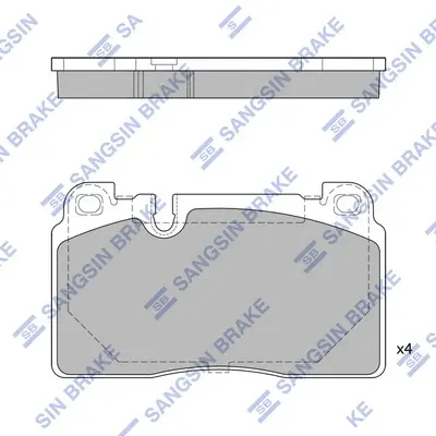 Колодки тормозные передние Audi Q5 (8R) (12-), Porsche Macan (14-) Hi-Q (SANGSIN) SP1960 (фото 1)