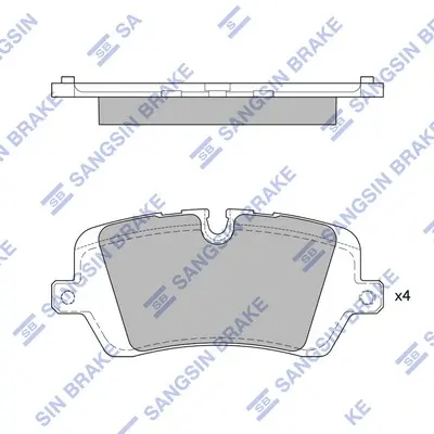 Колодки гальмівні задні Land Rover (12-), Range Rover (13-) HI-Q Hi-Q (SANGSIN) SP1965 (фото 1)