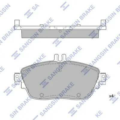 Колодки гальмівні передні MB A180 (W176) (12-), B180 (12-), B200 (12-) HI-Q Hi-Q (SANGSIN) SP1966 (фото 1)