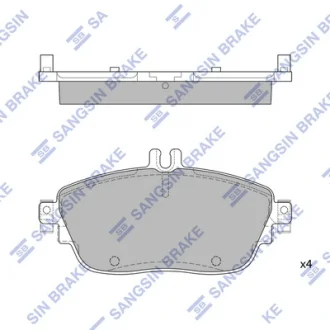 Колодки гальмівні передні MB A180 (W176) (12-), B180 (12-), B200 (12-)  HI-Q Hi-Q (SANGSIN) SP1966