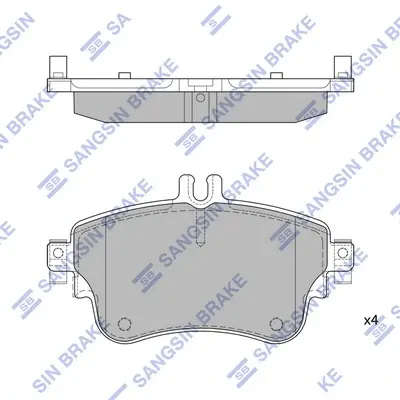 Колодки гальмівні передні MB A-CLASS (W176) (13-), MB B-CLASS (W246,W242) (11-) HI-Q Hi-Q (SANGSIN) SP1972 (фото 1)