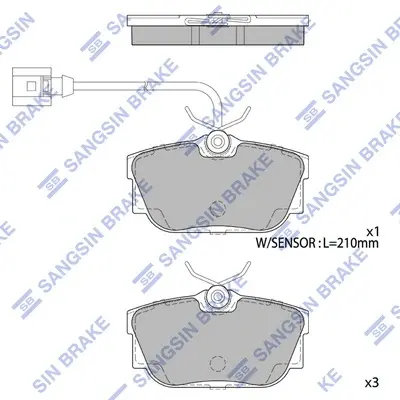 Колодки тормозные задние VW Transporter IV (70XA) (-03) Hi-Q (SANGSIN) SP1984 (фото 1)