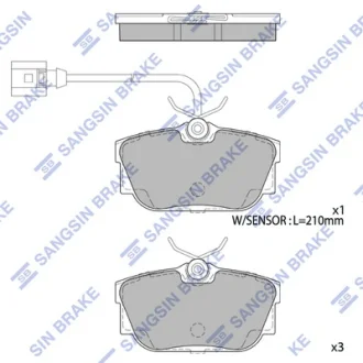 Колодки тормозные задние VW Transporter IV (70XA) (-03) Hi-Q (SANGSIN) SP1984