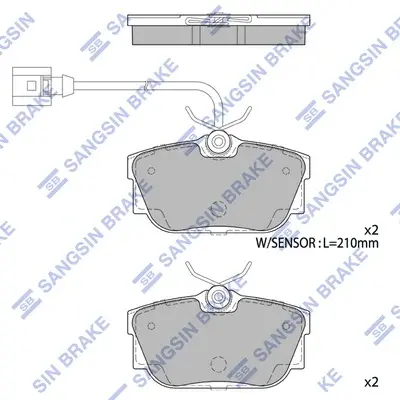 Колодки гальмівні задні Ford Galaxy (WGR) (-06), VW Sharan (7M9,7M9,7M6) (-10) HI-Q Hi-Q (SANGSIN) SP1984A (фото 1)