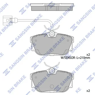 Колодки гальмівні задні Ford Galaxy (WGR) (-06), VW Sharan (7M9,7M9,7M6) (-10)  HI-Q Hi-Q (SANGSIN) SP1984A