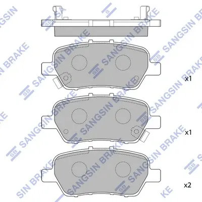 Колодки гальмівні задні (дискові) Honda Odyssey (04-) HI-Q Hi-Q (SANGSIN) SP2104 (фото 1)