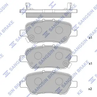 Колодки гальмівні задні (дискові) Honda Odyssey (04-) HI-Q Hi-Q (SANGSIN) SP2104