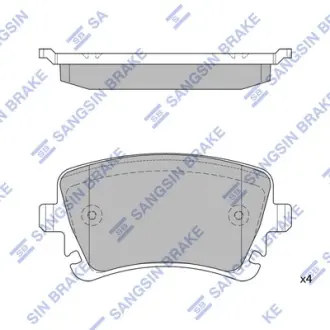 Колодки гальмівні задні (дискові) Audi A4 (05-) HI-Q Hi-Q (SANGSIN) SP2112-R