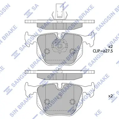 Колодки гальмівні задні BMW 3 (-05) HI-Q Hi-Q (SANGSIN) SP2168 (фото 1)