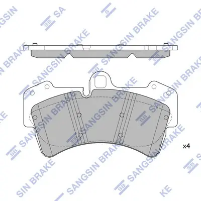 Колодки гальмівні передні Audi Q7 (4L) (06-), VW Touareg (7LA,7L6,7L7) (07-), Porsche Cayenne (955) (09-) HI-Q Hi-Q (SANGSIN) SP2197 (фото 1)