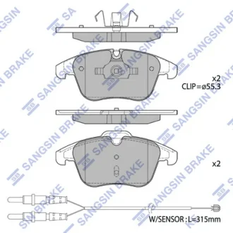 Колодки гальмівні передні Citroen C5 III (08-), Peugeot 407 (08-)  HI-Q Hi-Q (SANGSIN) SP2207A