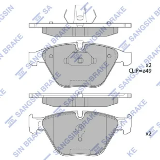 Колодки гальмівні передні BMW 3 (E90) (05-)  HI-Q Hi-Q (SANGSIN) SP2210