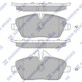 Колодки гальмівні передні Mini Cooper (07-)  HI-Q Hi-Q (SANGSIN) SP2245