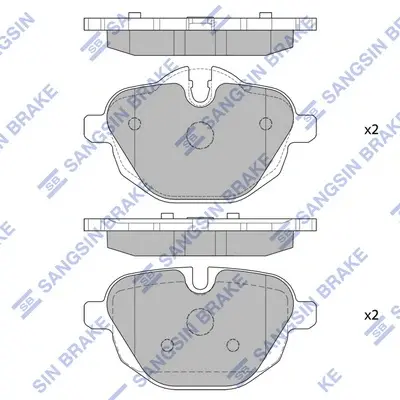 Колодки гальмівні задні BMW 5 (11-), X3 (11-), X4 (19-) HI-Q Hi-Q (SANGSIN) SP2275 (фото 1)