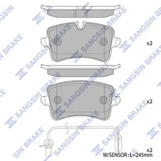 Колодки гальмівні задні (дискові) Audi A4, A6, A7 (DISC SIZE:330mm) HI-Q Hi-Q (SANGSIN) SP2317