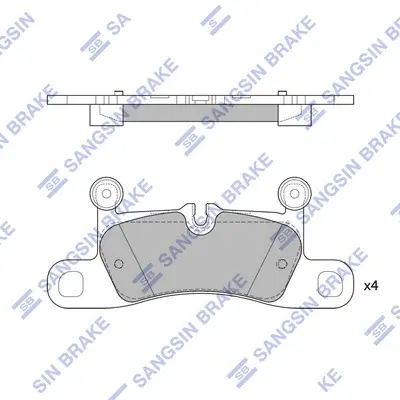 Колодки гальмівні задні (дискові) VW Touareg (11-), Porsche Cayenne (11-) HI-Q Hi-Q (SANGSIN) SP2319 (фото 1)